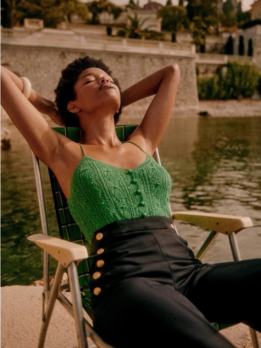 Sezane Francisco Top - Green NWT